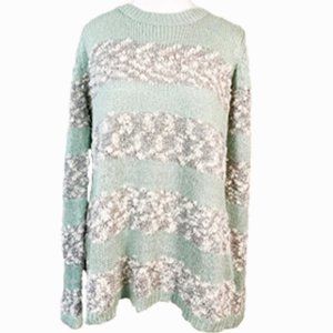 ⭐️ 2X Maurices Sweater Mint Green, Silver sequined , Pullover, Boat Neck Size 2x